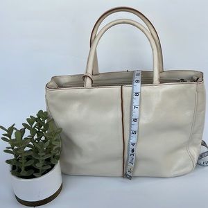 Beige HOBO leather shoulder bag